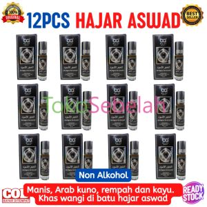 PROMO 12Pcs (1Box) Parfum HAJAR ASWAD 6ml Bin Ali Original Roll On - Minyak Wangi Hajar Aswad Asli - Farfum Pria Tahan Lama Non Alkohol - Minyak Wangi Sholat Pria - Parfum Oles Non Alkohol - Minyak Wangi Para Habib - Parfum Arab Original Tahan Lama - COD