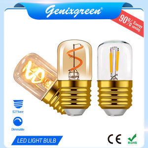 E27 Led Edison Bulb 220V 1W Vintage Mini Tube Lamps Antique Retro Filament Bulb Decor Clear Gold Tint Night Light Bulbs Warm White