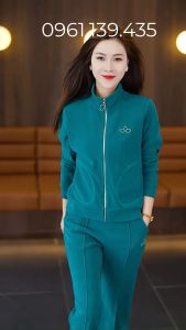 Đồ Bộ Nữ Thu Đông Chất Nỉ Nhung Cao Cấp Kiểu Dáng Thể Thao Có Khóa Kéo. - B22