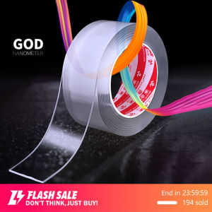 🔝 Original nano double sided tape transparent self adhesive tapes traceless was reusable adhesives sellotape heavy duty electrical waterproof super strong glue doble wall for net clothes grid network