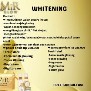 Paket Premium MIRGLOW SKINCARE isi 5 terdiri dari Krim Siang Krim Malam SerumFacial wash Tooner Mengandung bahan Aktif menyelesaikan masalah kulit kamu pilih varian sesuai dengan keluhan kulit wajah..