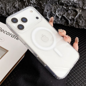 New Transparent Case Senior Original Magnetic Magsafe For iPhone 17 Pro Max 17 AIR 16 16 E 15 14 13 12 11 Clear Acrylic Cover