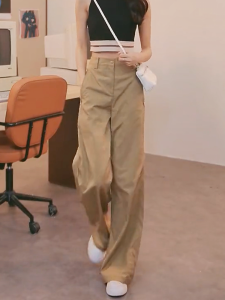 High Waist Loose Fit Straight Leg Workwear Pants Womens Summer New Style Casual Slimming Pure Color Trousers for All Body Types