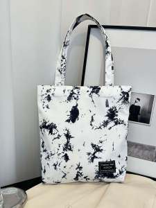 New Arrival Niche Style Harajuku Chic Satchel Young Adult Tie-Dyed Tote Canvas Bag Easiest for Match Korean Ins Minimalist Shoulder Bag