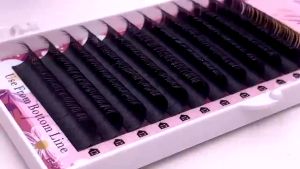 ขนตา Yelix สีดำ ขนตาปลอมเส้นแบนปลายแฉก ยาว รวม 8-15 มม. 0.15/0.20 มม. สําหรับช่างต่อขนตา