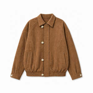 CHANT2nd | Fashionable Premium Suede Brown Womens Jacket Loose Collar Autumn