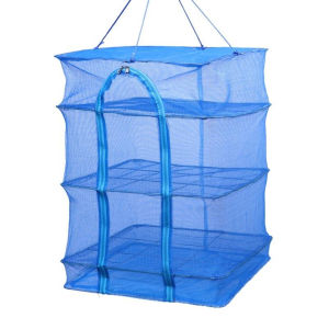 3 Layer Foldable Fish Cage Breathable Shrimp Drying Fishnet Nylon Folding Drying Mesh Cage for Shrimp Vegetables