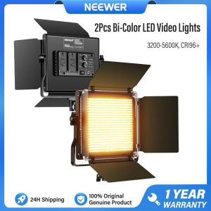 NEEWER LED Video Lights Bi-Color Panel Light with Tripod Stand for Studio Photography 3200-5600K CRI96+ 3300lx/1m NL660