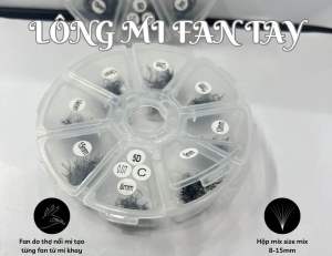 Lông mi Volume Fan Tay 3d 4d 5d 5d mix 8-15mm ( fan sẵn được làm với keo nối mi và mi khay )