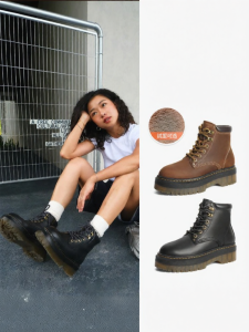 BELLE | Giày Cổ Ngắn Đế Dày Mới Mùa Đông Màu Nâu Đất Được Người Có Sức Ảnh Hưởng Khuyên Dùng