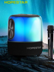 Hopestar Wireless Bluetooth Speaker SC-01 Glass Integrated K-Song Soundbox Desktop Colorful Light Rechargeable Portable Speaker