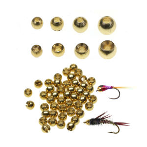 50PCS 100PCS 2.4mm ~ 3.8mm Brass Beads Fly Fishing Tying Beadhead Material for Nymph Streamer Woolly Bugger Wet Fly Fishing Lure
