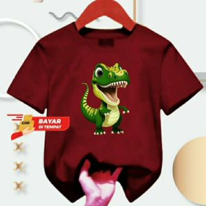 Kaos Atasan Bergambar Dino Anak Cowok & Cewek Usia 1-12 Tahun Lengan Pendek