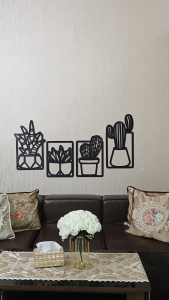 Hiasan Dinding Kayu Rumah Hiasan Minimalis Motif Kaktus