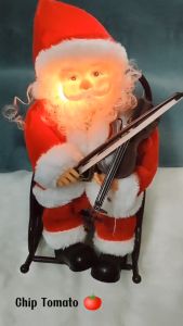 Ông già noel mẫu leo dây ống khói đánh trống lắc lư có nhạc và đèn nhiều mẫu lựa chọn ( tặng kèm pin)