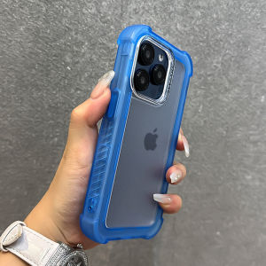 Thickened Vibrant Crystal Frosted Anti-slip Edge iPhone Protective Case Shockproof Four Corner Drop Protection for 15Pro Max 16 14Pro 13Plus