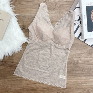 เสื้อกั๊กลูกไม้เซ็กซี่ ชุดชั้นในผู้หญิง ชุดชั้นในไร้โครง เสื้อชั้นในแบบมีแผ่นเสริมหน้าอก เสื้อชั้นในแบบสวมสบาย ฤดูใบไม้ผลิ 2024