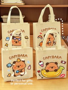 JIELI | Waterproof Cartoon Capybara Gift Tote Bag Non-woven Fabric