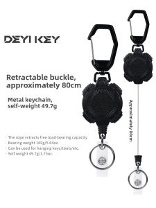 DEYIKEY | Extendable High-Rebound Anti-Loss Keychain with Long Elastic Cord