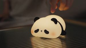 🔥[Ready Stock] Creative Lovely LED Cute Panda Silicone Tap Beside Lamp Night Light Gift Lampu Tidur Malam 小夜灯