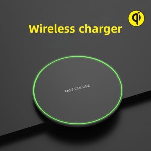 Ultra-Thin round 15W Wireless Phone Charging Pad Fast Induction Charger Universal Countertop Gift for Smartphones