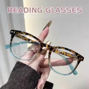 WEIPO New Women Fashion Reading Glasses Large Frame Anti Blue Light Trendy Eyewear Suitable Reading Books Viewing Computer
