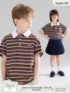 MUCMUKN | Cotton Stripe College Style POLO Shirt