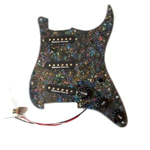 Loaded Guitar Stratocaster Pickguard SSS Pick Guard Seymour Duncan SSL1 Single Coil Pickup Copper Shaft Pots Abalone Pickguard Multi Switch for Fender Electric Guitar Part