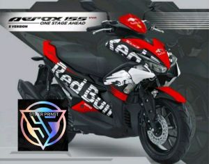 decal aerox old motif red bull stiker full body