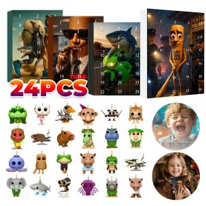 24PCS Italian Brainrot Tung Sahur Character Acrylic Stick Figure Model Blind Boxes Tralalero 2D flate Acrylic Keychain Model