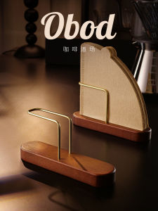 ชั้นวางกระดาษกรองกาแฟ Obod ทำจากไม้walnut สีดำ ทรงกลม สไตล์โมเดิร์น ชั้นวางกระดาษกรองแบบหกเหลี่ยม