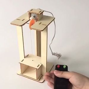 (STEM) Ready Stock DIY Wooden Remote Control Electric Lift Elevator for Early Learning School Science RBT