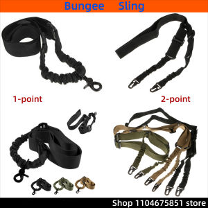 Multifunctional Airsoft Tactical Buttstock Sling Rope for AR & HK416Compatible whit Dual Point & 1 Point Elastic Bungee Sling