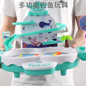 [herot] Mainan Edukasi Anak Mesin Musik Lampu Pancingan Ikan Magnet Elektrik - Multifunction Fishing Game