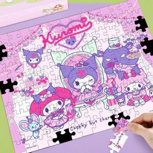 Sanrio Magnetic Puzzle 100/150 Pieces Educational Toys for Girls Cartoon Anime Printed Paper Material Magnetic Toys for Kids