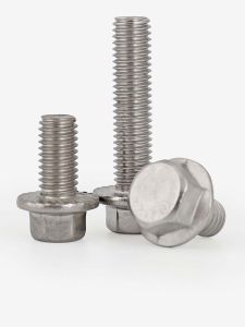 304 Stainless Steel Outer Hexagon Screw Flange Bolt Toothed Flange Surface Screw Rod