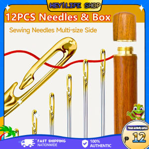 12PCS Blind Sewing Needles Multi-size Side Opening Stainless Steel Quick Automatic Self-Threading Needles for Elderly Household Sewing Tools