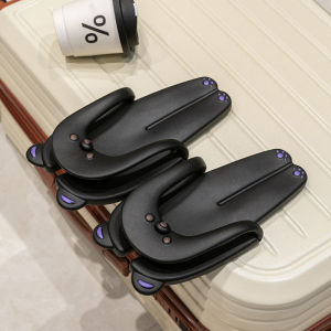 Foldable Portable Anti-Slip Couple Travel Slippers Outdoor Beach Shoes Summer Home Comfortable Flip Flops Bear Design Slippers