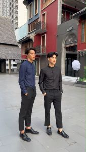 เสื้อเชิ้ตคุณภาพ คอจีน สีฟ้า(Sky Blue) สีฟ้าเข้ม(Royal Blue) สีกรม(Navy) สีดำ(Black)