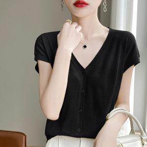 SHEHAN | V-neck Light Casual Commuter Style T-shirt Blouse Short Sleeve