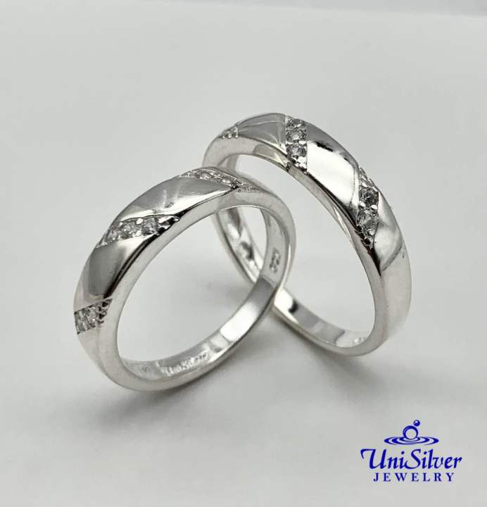 Unisilver 925 Sterling Silver Wedding Rings With Stone WRS06 (SOLD PER  PIECE) Lazada PH