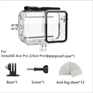 45M Waterproof Housing Protective Cover Dive Case for Insta360 Ace Pro 2/Pro Horizontal and Vertical Diving Shell Sports Camera Accessories