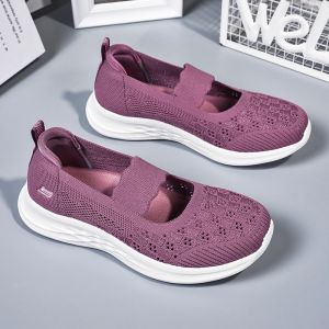 Shoes for the Old Womens Summer Ladieswear Sandals Non Slip Soft Bottom Slip-on Old Beijing Cloth Shoes Middle-Aged and Elderly Plaid Walking Shoes