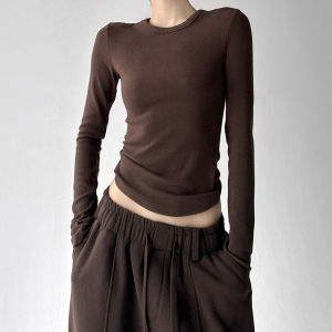 MUYUZI | Spring New American Style Long Sleeve T-Shirt for Women Short