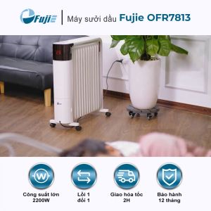 Máy Sưởi Dầu Điện Tử Fujie OFR7813 Điều Khiển Từ Xa An Toàn Tiết Kiệm Điện Phù Hợp Phòng 20-30m² Công Suất 2200W