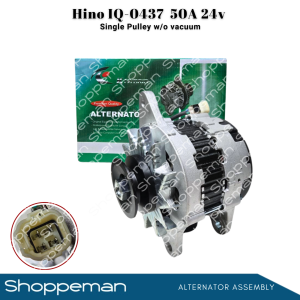 UNIVERSAL HINO IQ-0437 ALTERNATOR ASSEMBLY SINGLE PULLEY WITHOUT VACUUM 50A 24V IQ-0437