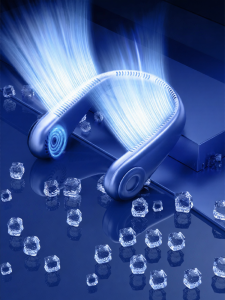 Portable Neck Fan 2025 New Model Ultra Long Battery Life Cooling Quiet Leafless Neck Fan USB Rechargeable Multi-Scenario Use