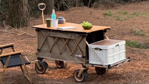 360L Wagon Trolley Camping Heavy Duty Wagon Foldable Portable Outdoor Trolley Wagon Stroller Shopping Cart Troli Camping Wagon Top Table