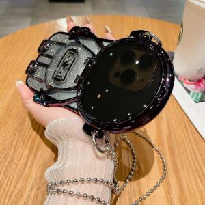 Shockproof Clear Silicone Soft Back Case For iphone 14 Pro Max 13Pro Max 12Pro Max Case Luxury All-inclusive Plating Glitter Transparent Astronaut Case For iPhone 14 13 12 11 Pro Max Shockproof Case iphone Lanyard of metal For 14 pro cases with Mirror