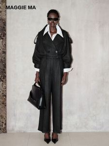 New Autumn Winter Woolen Gray Chic Office Jumpsuit